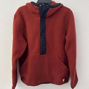 The North Face Men's Carbondale 1/4 Snap Pullover (Size: S/M) Brick Red/Navy